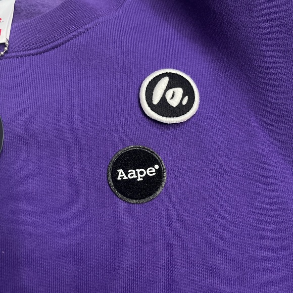 NWT - AAPE by A Bathing Ape (BAPE) Small Logo Sweatshirt - Men L/Women XL - Picture 6 of 9